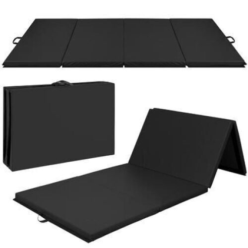 Folding Exercise Fitness Workout Gym Floor Mat w/ Handles - Lot 441