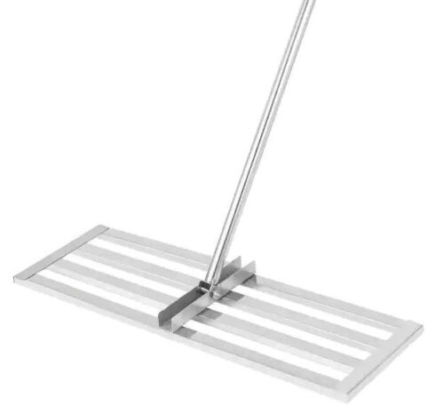 Stainless Steel 17 in. x 10 in. Lawn Leveling Rake with 77 in. Handle - Lot 266