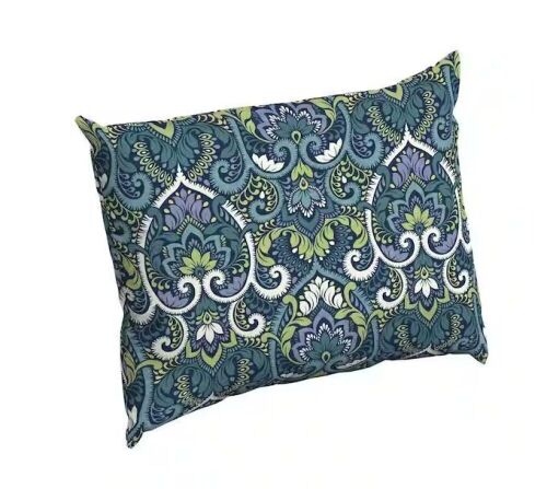 Lot of (2) Arden Selections Sapphire Blue Aurora Damask Rectangle Outdoor Throw Pillow  - Lot 360