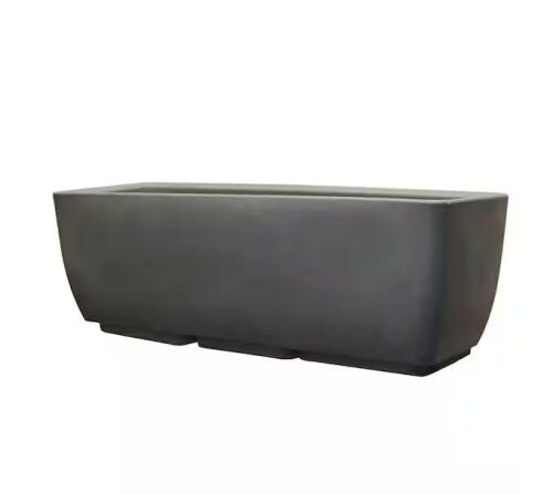 RTS Home Accents 30 in. x 10 in. Indoor/Outdoor Graphite Polyethylene Rectangular Planter - Lot 460