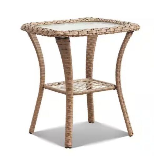 Carolina Yellow Square Wicker Outdoor Side Table  - Lot 480