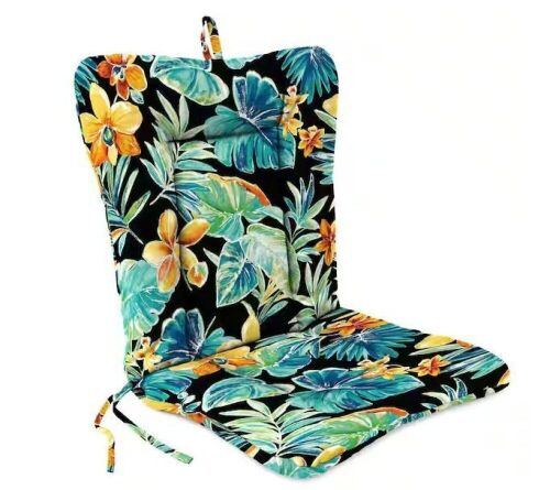 Lot of (4) Jordan Manufacturing 38 in. L x 21 in. W x 3.5 in. T Outdoor Wrought Iron Chair Cushion in Beachcrest Caviar  - Lot 359