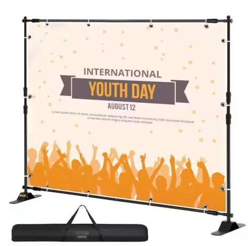 Adjustable Display Backdrop Banner Stand 96 in. H x 96 in. D  - Lot 510