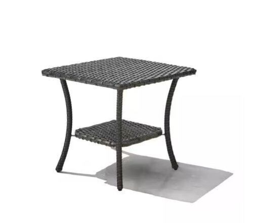 Brentwood Gray Wicker Square Outdoor Side Table  - Lot 520