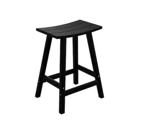 Franklin Black 24 in. Plastic Outdoor Bar Stool  - Lot 530