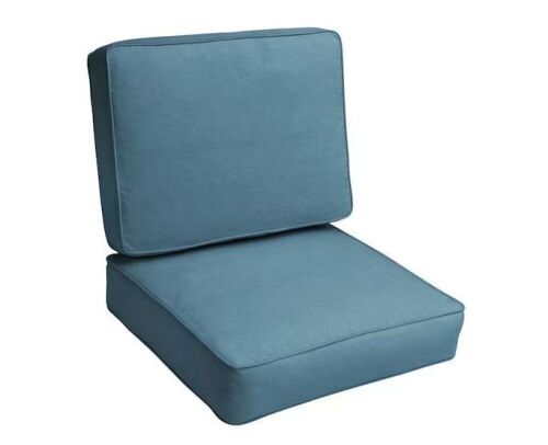 Sorra Home 22 x 22 Outdoor Corded Cushion Set in Sunbrella Spectrum Denim  - Lot 710
