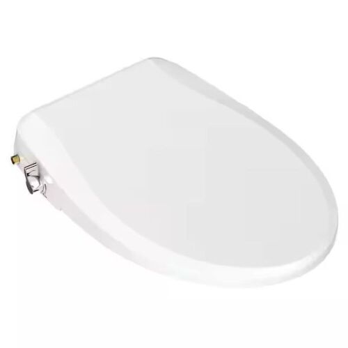 BEMIS Removable Non-Electric Soft Close Plastic Bidet Seat for Round Toilets in White with Dual-Nozzle and Night Light  - Lot 479