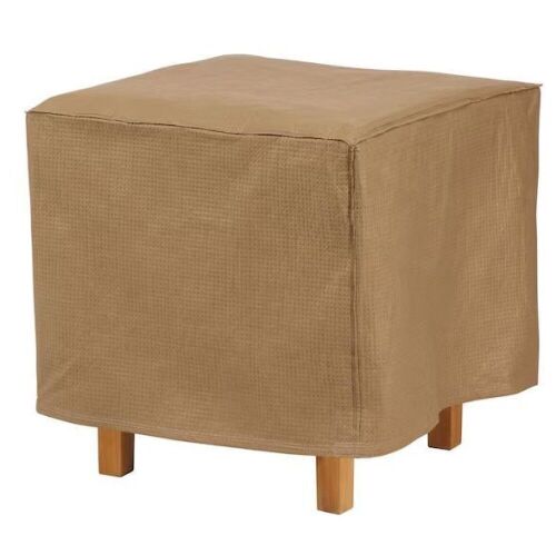 Lot of (4) Classic Accessories Duck Covers Essential 22 in. L x 22 in. W x 18 in. H Latte Square Ottoman/Side Table Cover - Lot 529