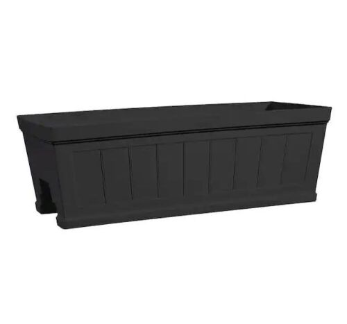 Lot of (2) Hanover 27 in. Black Beadboard Resin Deck Rail Planter - Lot 559