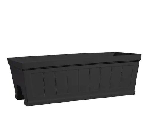 Lot of (2) Hanover 27 in. Black Beadboard Resin Deck Rail Planter - Lot 569