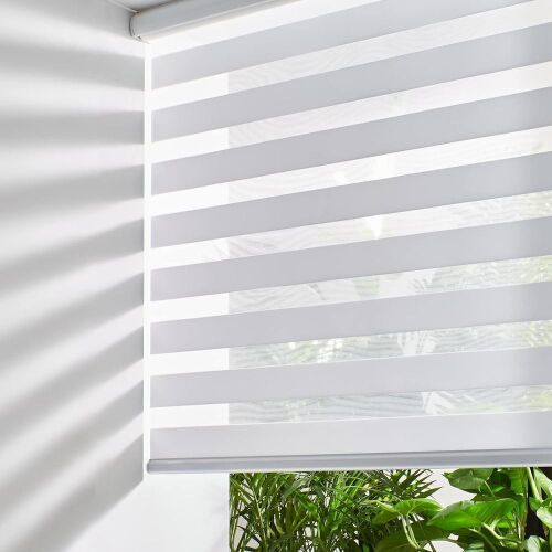 Persilux Cordless Zebra Blinds 71" W X 72" H, White - Lot 719