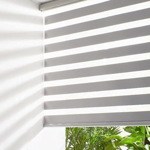 Persilux Cordless Zebra Blinds, Light Grey, 70" x 47"  - Lot 164