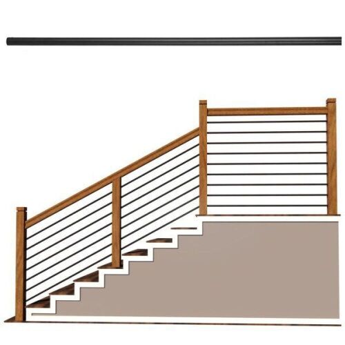 8' x 5/8" Bar Railing Set, Satin Black, 5 Pack - Lot 353