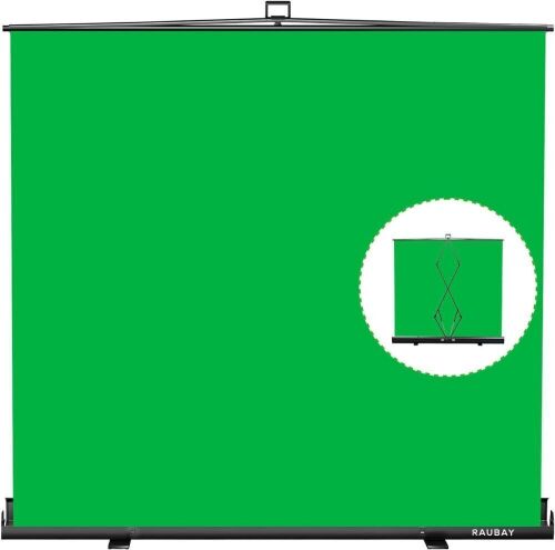 RAUBAY 78.7 x 78.7in Large Collapsible Green Screen  - Lot 718