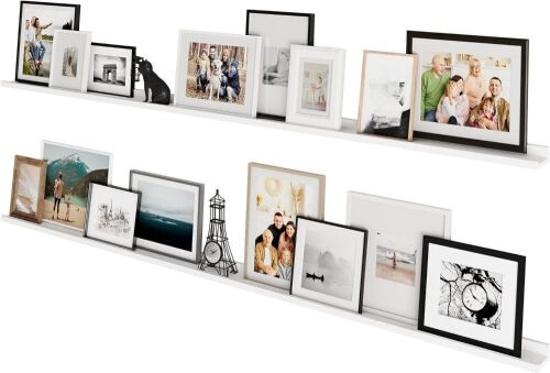 Wallniture Denver White 84" Picture Ledge Shelf, Set of 2 - Lot 224
