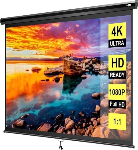 VIVOHOME 120 Inch Manual Pull Down Projector Screen - Lot 234