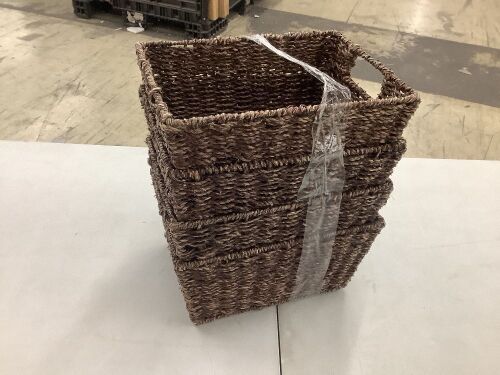 Lot of (4) Wicker Storage Baskets  - Lot 314