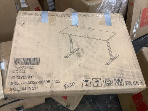 44" Electric Height Adjustable Standing Desk  - Lot 483