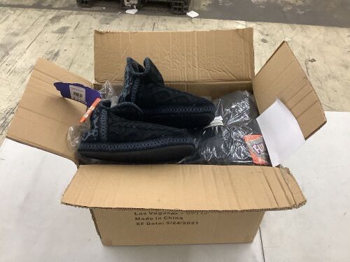 Case of (10) Funziez! Women's Bootie Slippers, Black/Grey, Small 5-6 - Lot 291