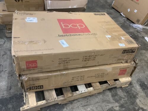 Lot of (2) 5-Piece Modern Metal and Wood Dining Table Furniture Set w/ 4 Chairs - Uninspected - Lot 127