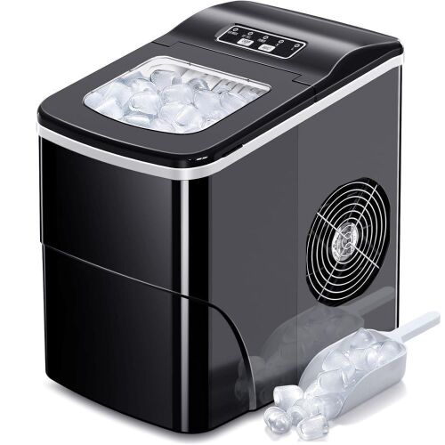 Countertop Ice Maker with Self-Cleaning, 26.5lbs/24hrs, 9 Cubes Ready in 6~8Mins - Lot 82