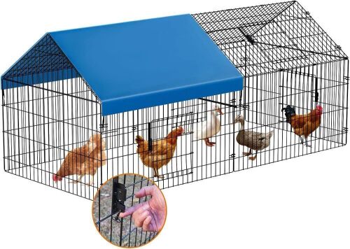  Metal Chicken Coop with Cover 86"×40"×39"  - Lot 84