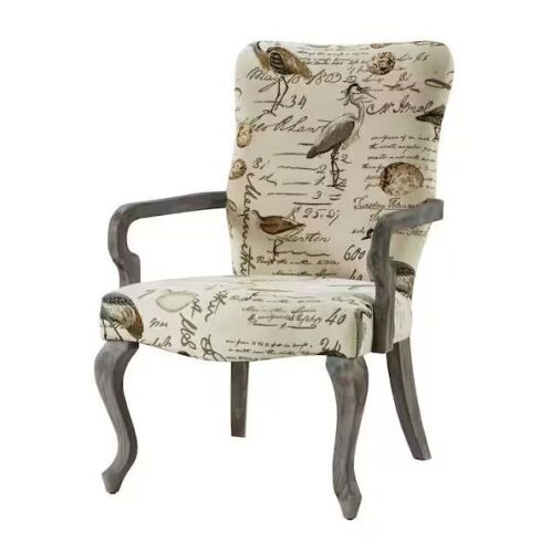 Madison Park Joni Ivory Multi Goose Neck Arm Chair  - Lot 88