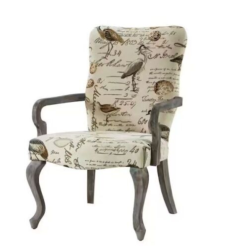 Madison Park Joni Ivory Multi Goose Neck Arm Chair  - Lot 26