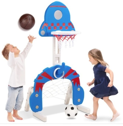 3-in-1 Toddler Basketball Hoop Sports Activity Center Play Set - Lot 110