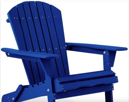Folding Wooden Adirondack Chair, Accent Furniture w/ Natural Woodgrain - Lot 170