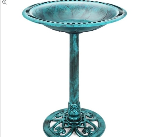Vintage Outdoor Garden Bird Bath w/ Fleur-de-Lis Accents - Lot 174