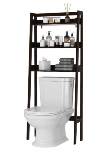 UTEX Over The Toilet Storage, 3-Tier Bathroom Shelves Over Toilet, Behind Toilet Bathroom Organizer (Espresso) - Lot 178