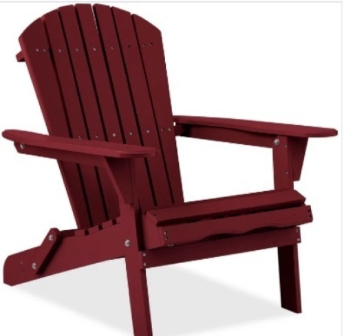 Folding Wooden Adirondack Chair, Accent Furniture w/ Natural Woodgrain - Lot 184