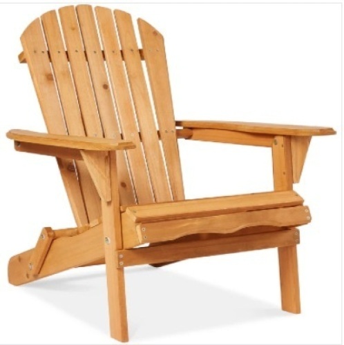 Folding Wooden Adirondack Chair, Accent Furniture w/ Natural Woodgrain - Lot 186