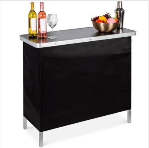 Portable Pop-Up Bar Table w/ Carrying Case, Removable Skirt - Lot 188