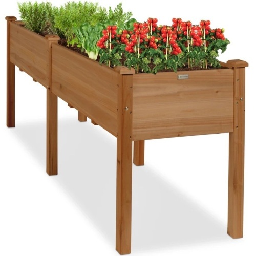 Raised Garden Bed, Elevated Wood Garden Planter Stand - 72x23x30in - Lot 194