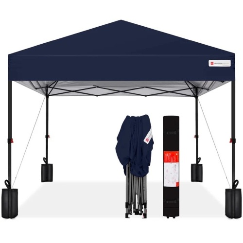 One-Person Setup Instant Pop Up Canopy w/ Case, 4 Weight Bags - 10x10ft - Lot 209