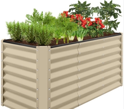Outdoor Metal Raised Garden Bed for Vegetables, Flowers, Herbs - 4x2x2ft - Lot 313