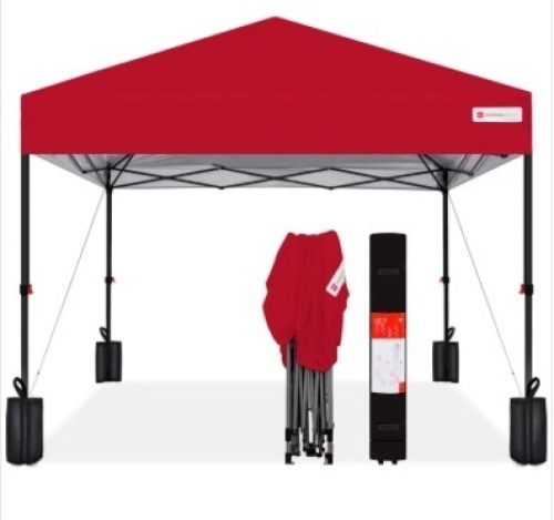 One-Person Setup Instant Pop Up Canopy w/ Case, 4 Weight Bags - 8x8ft - Lot 227