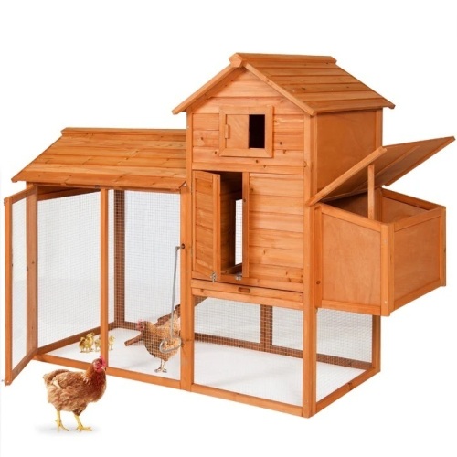 Multi-Level Wooden Chicken Coop - 80in - Lot 32