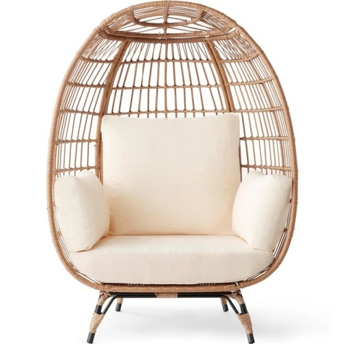 Wicker Egg Chair Oversized Indoor Outdoor Patio Lounger : 24"(L) x 40"(W) x 56"(H) - Lot 362
