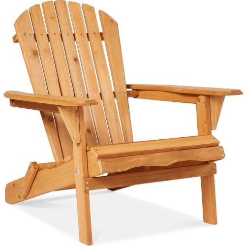 Folding Wooden Adirondack Chair, Accent Furniture w/ Natural Woodgrain 30.5"(L) x 28"(W) x 35"(H) - Lot 262