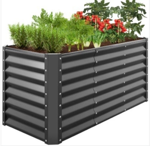 Outdoor Metal Raised Garden Bed for Vegetables, Flowers, Herbs - 4x2x2ft - Lot 268