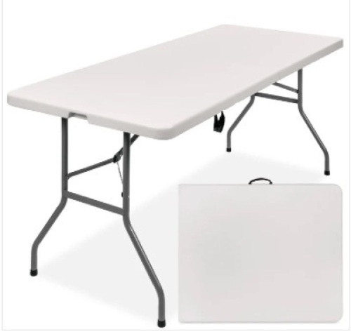 Portable Folding Plastic Dining Table w/ Handle, Lock - 6ft - Lot 471