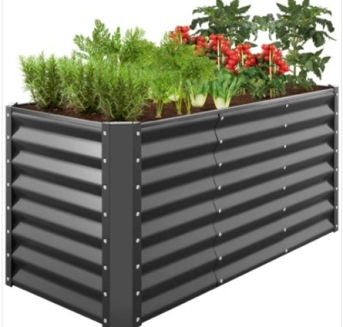 Outdoor Metal Raised Garden Bed for Vegetables, Flowers, Herbs - 4x2x2ft - Lot 473