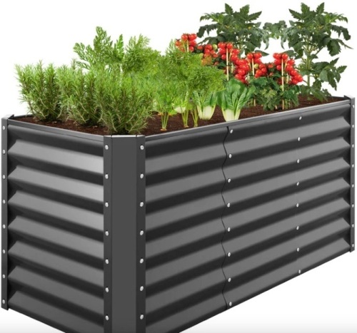 Outdoor Metal Raised Garden Bed for Vegetables, Flowers, Herbs - 4x2x2ft - Lot 143