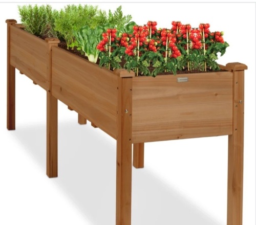 Raised Garden Bed, Elevated Wood Garden Planter Stand - 72x23x30in - Lot 376