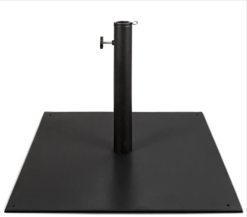 Steel Umbrella Base, Patio Stand w/ Tightening Knob & Anchor Holes - 38.5lb - Lot 385