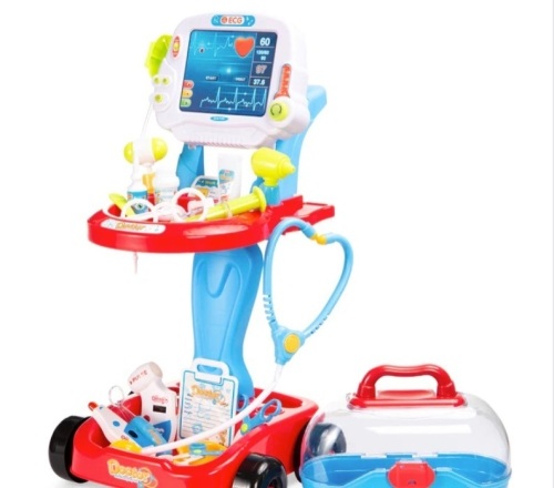 Play Doctor Kit for Kids, Boys & Girls with 17 Accessories, Mobile Cart - Lot 386