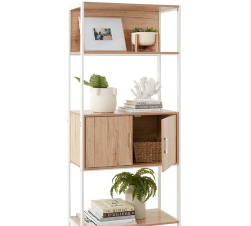 Storage Bookshelf for Living Room, Walkway w/ Cabinet, Elevated Design - Lot 389